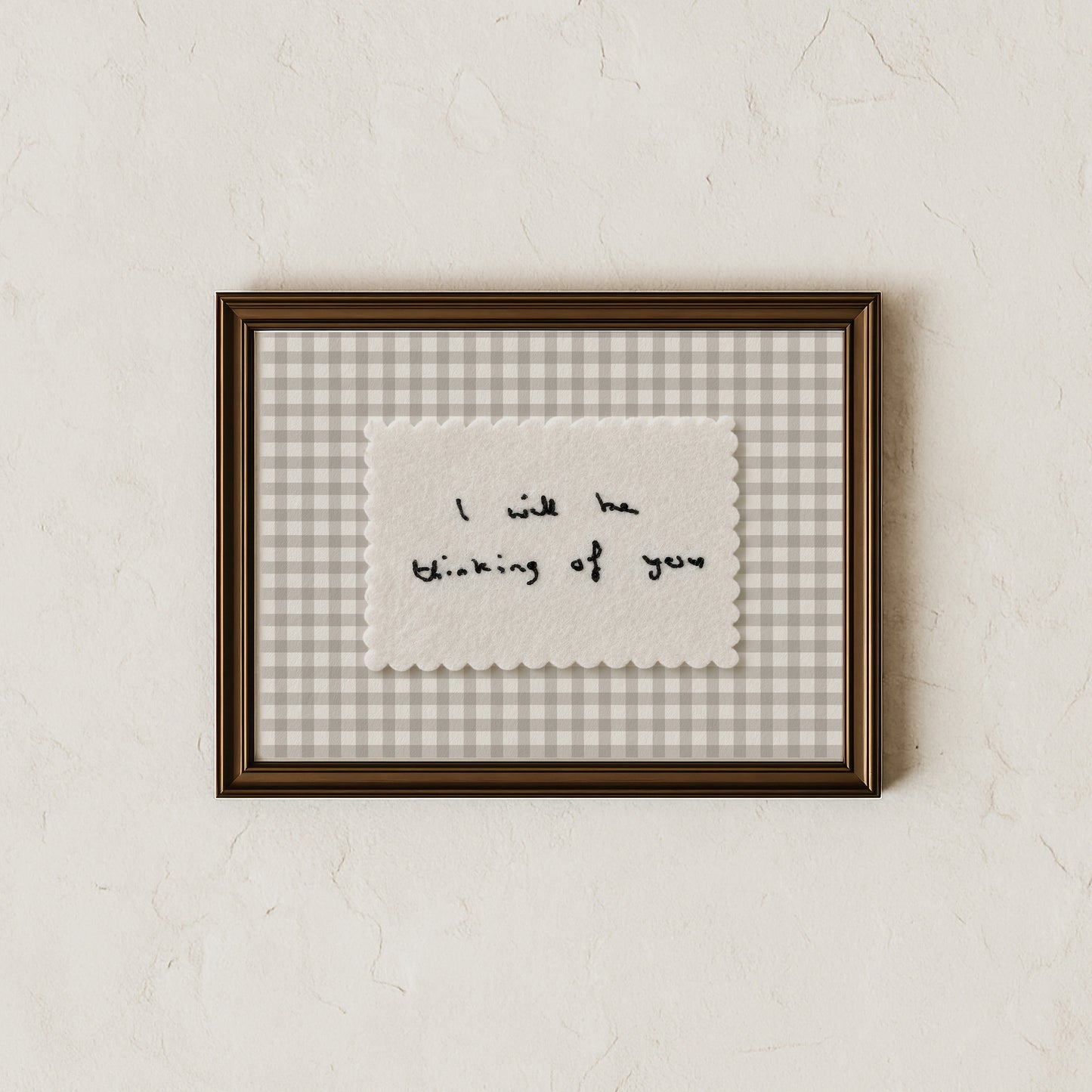 Personalised Handwriting Embroidery Keepsake - gingham print