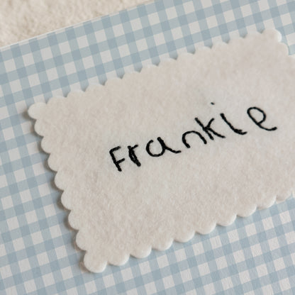 Personalised Handwriting Embroidery Keepsake - gingham print