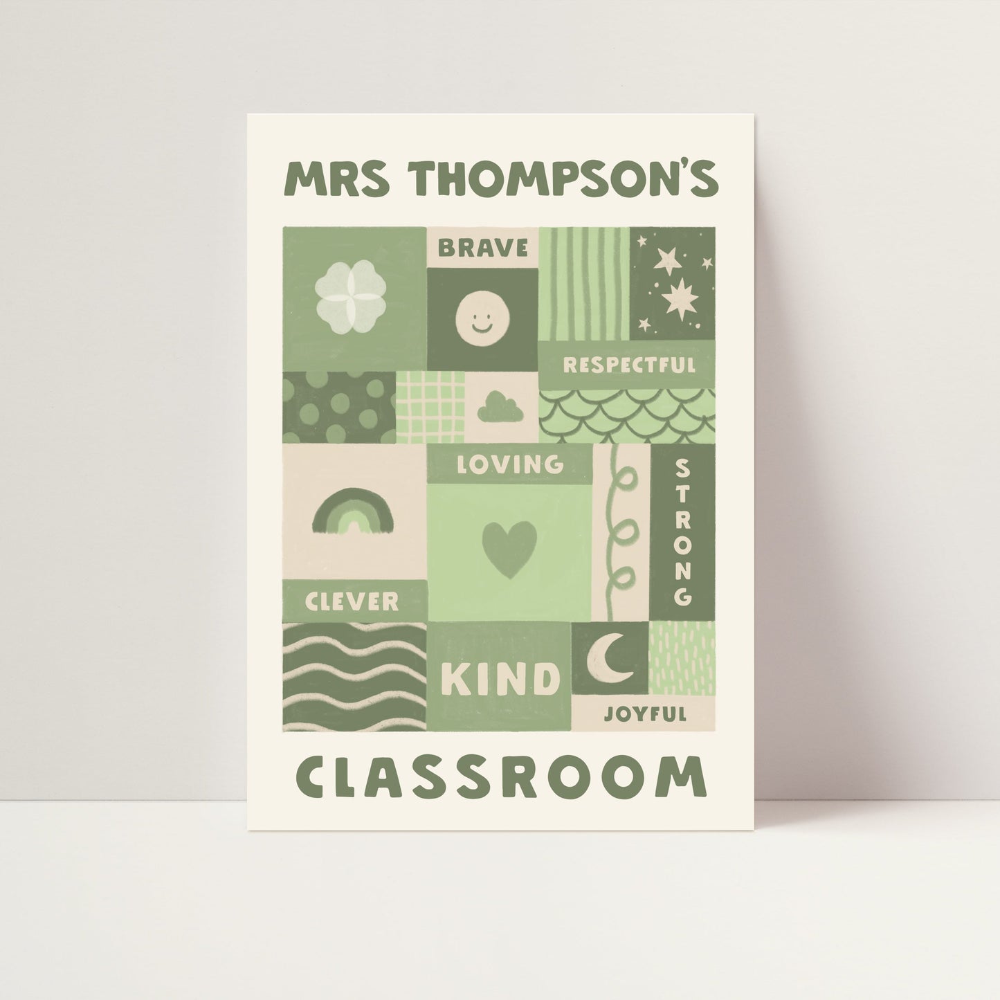 Personalised teacher classroom gift print
