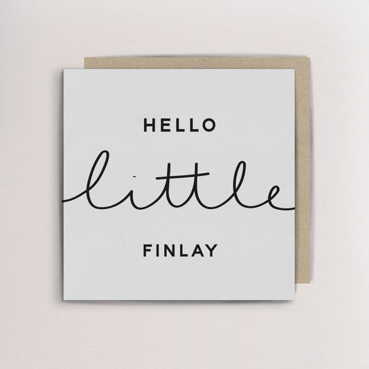 Hello little new baby card