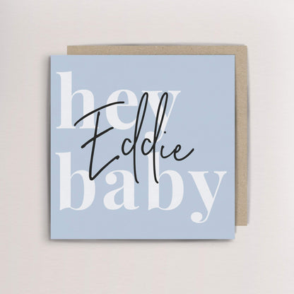 Personalised hey baby new baby card