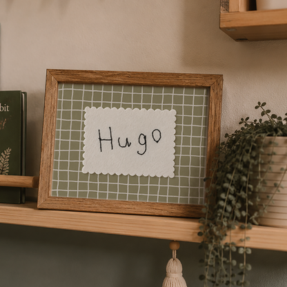 Personalised Handwriting Embroidery Keepsake - grid print