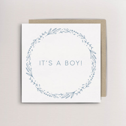 It's a boy new baby card