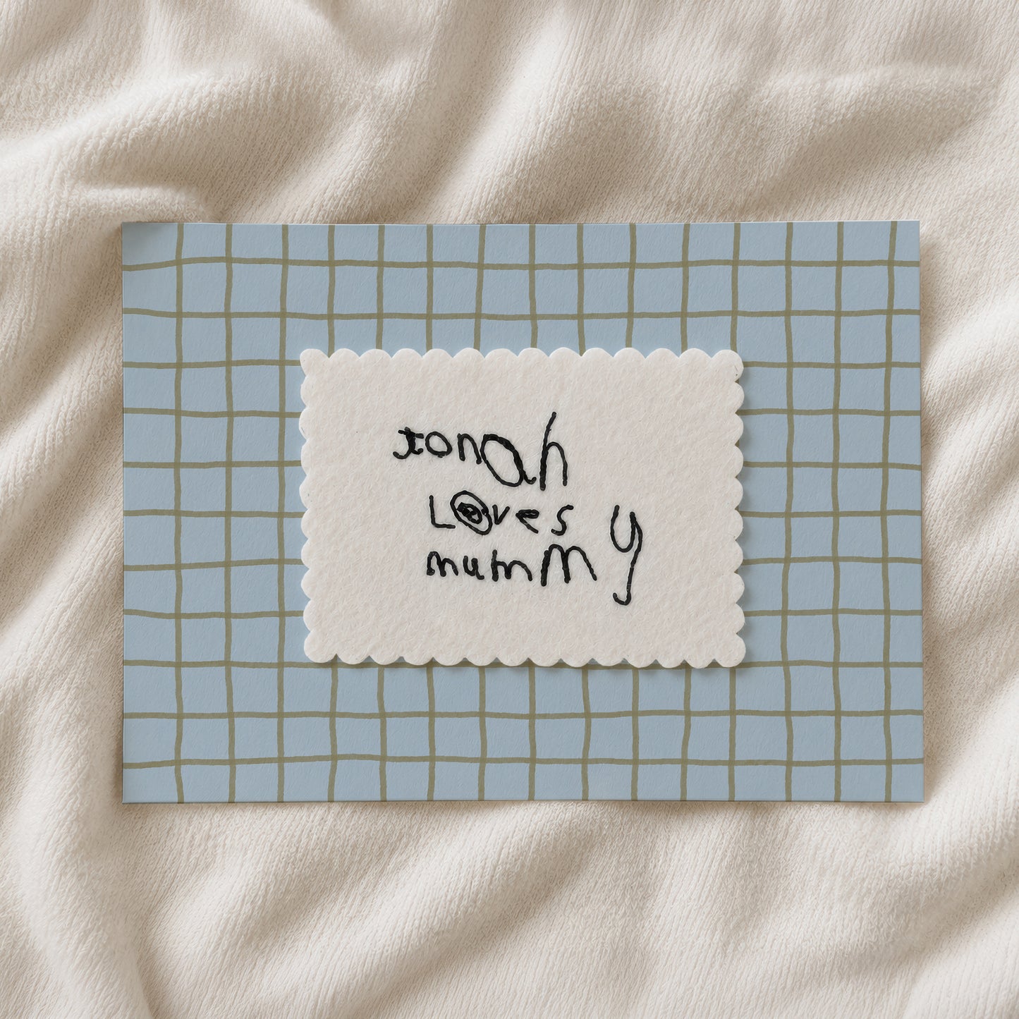 Personalised Handwriting Embroidery Keepsake - grid print