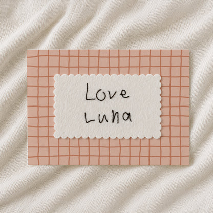 Personalised Handwriting Embroidery Keepsake - grid print