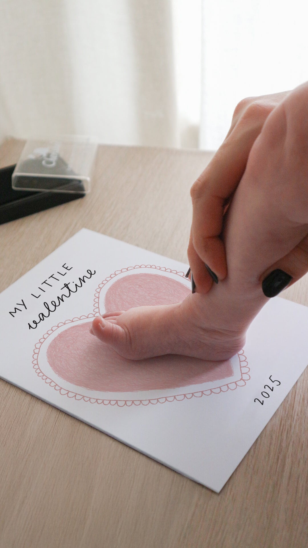 Valentine's day print at home handprint/footprint - DIGITAL DOWNLOAD