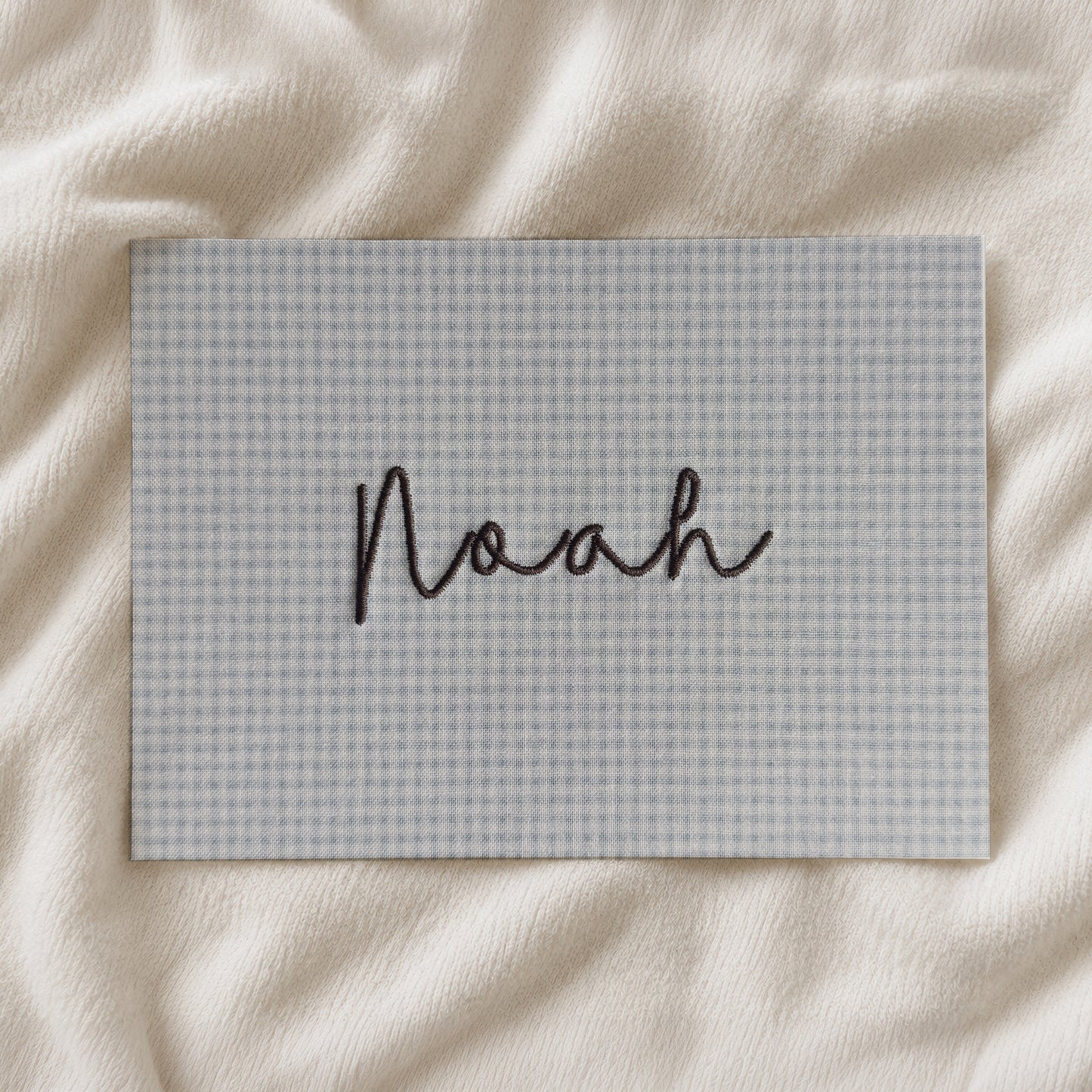Personalised name Embroidery artwork - gingham