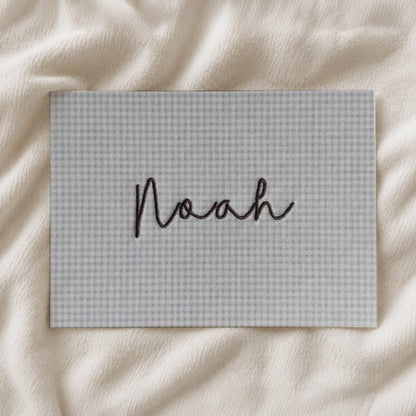 Personalised name Embroidery artwork - gingham