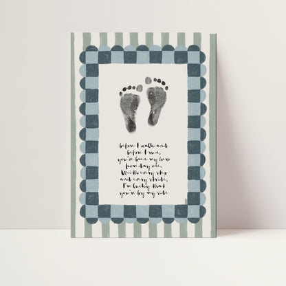 First father's day baby print footprint kit