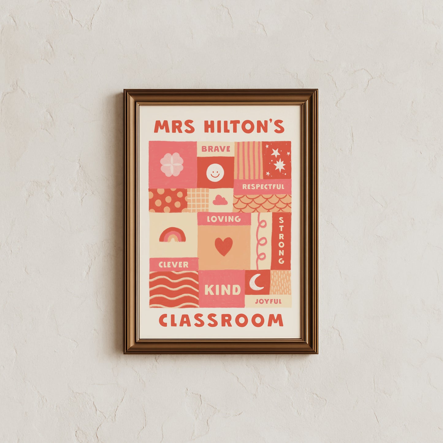 Personalised teacher classroom gift print