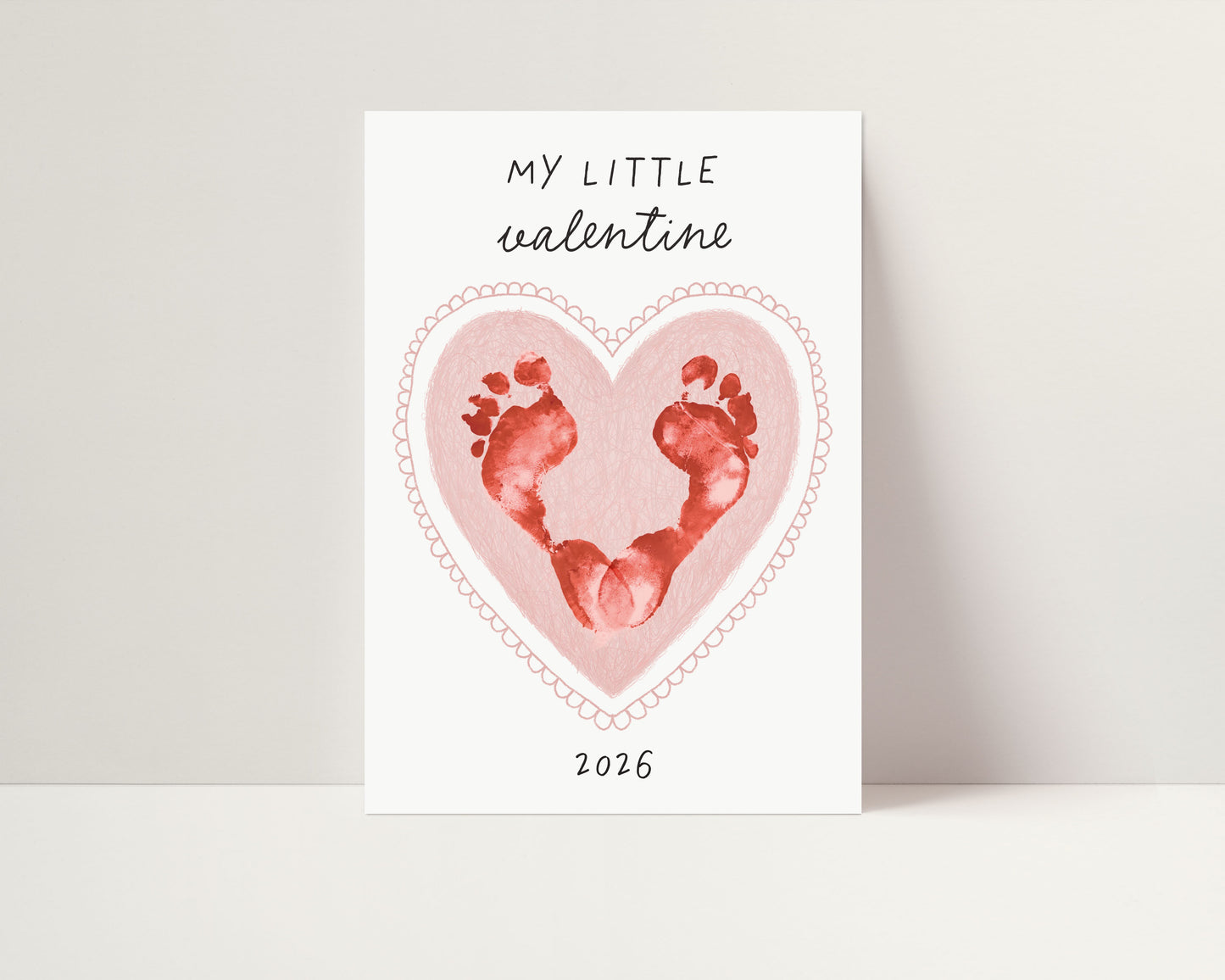 Valentine's day print at home handprint/footprint - DIGITAL DOWNLOAD