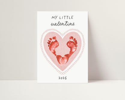 Valentine's day print at home handprint/footprint - DIGITAL DOWNLOAD