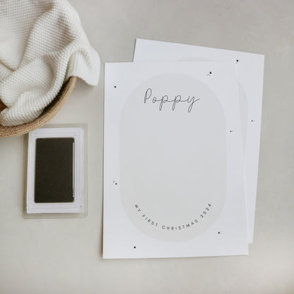 Personalised baby's first Christmas keepsake footprint kit - stars
