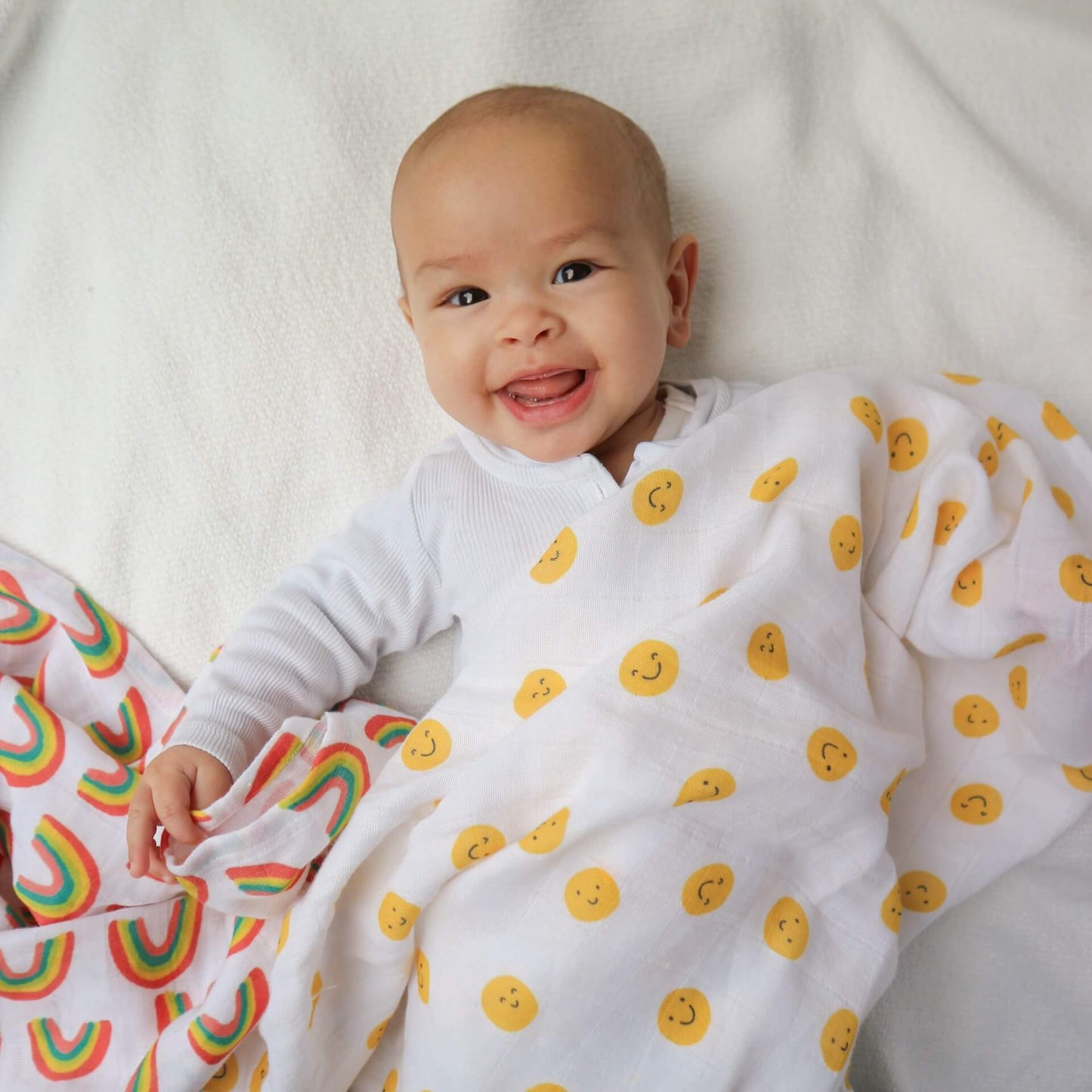 SECONDS SALE *Limited edition* The Happy News baby muslin blanket