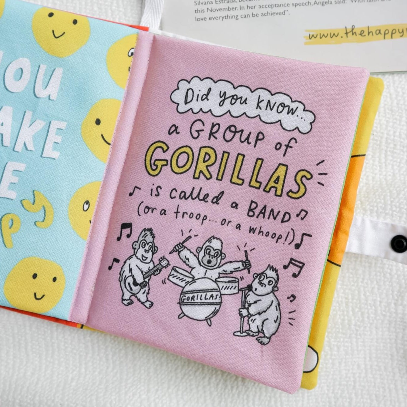 *Limited Edition* Personalised 'The Happy News' soft crinkle baby book