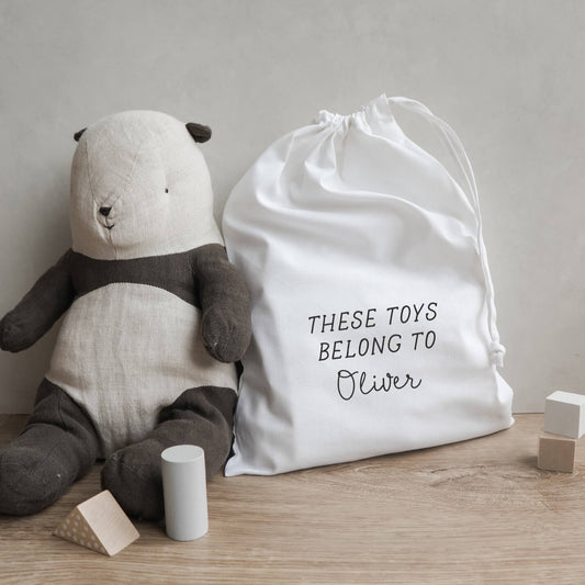 Personalised these toys belong to name bag