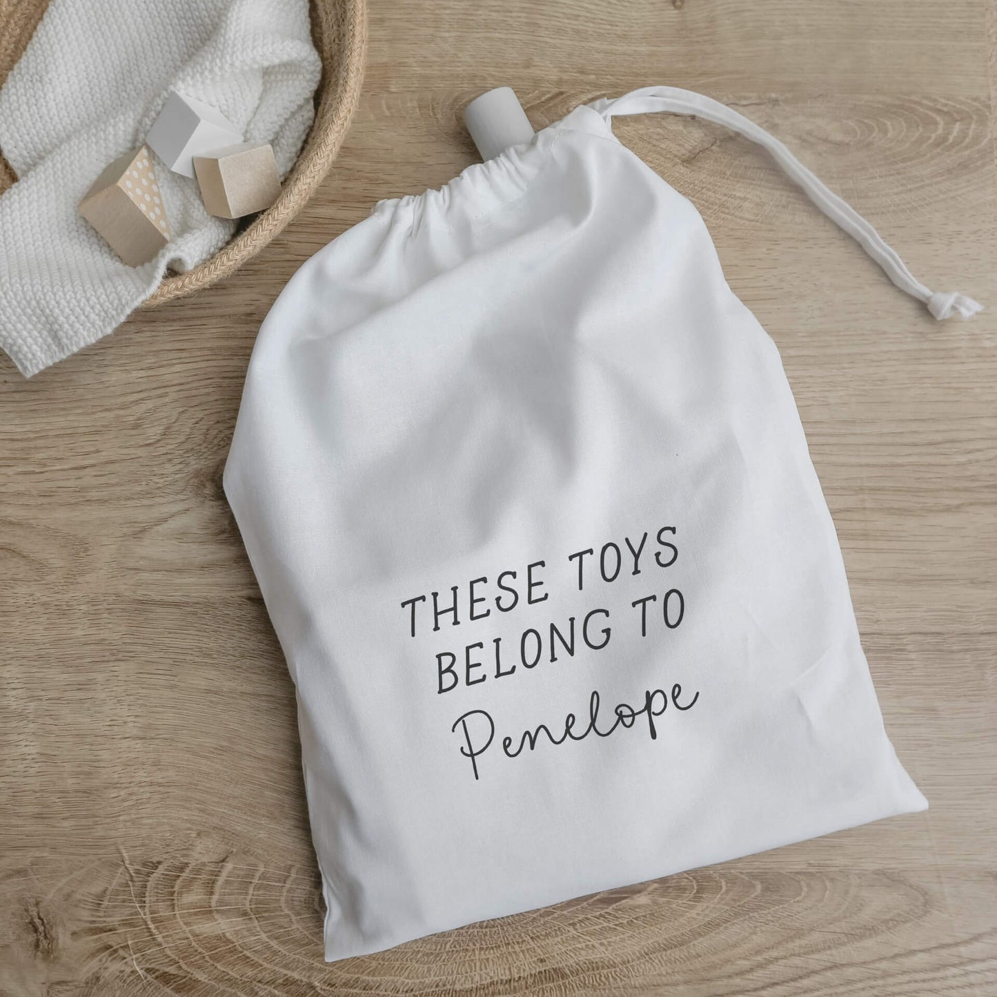 Personalised these toys belong to name bag