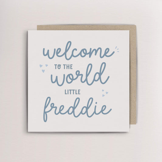 Personalised welcome to the world new baby card