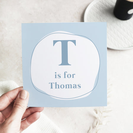 Personalised name Alphabet card Cards Paper and Wool
