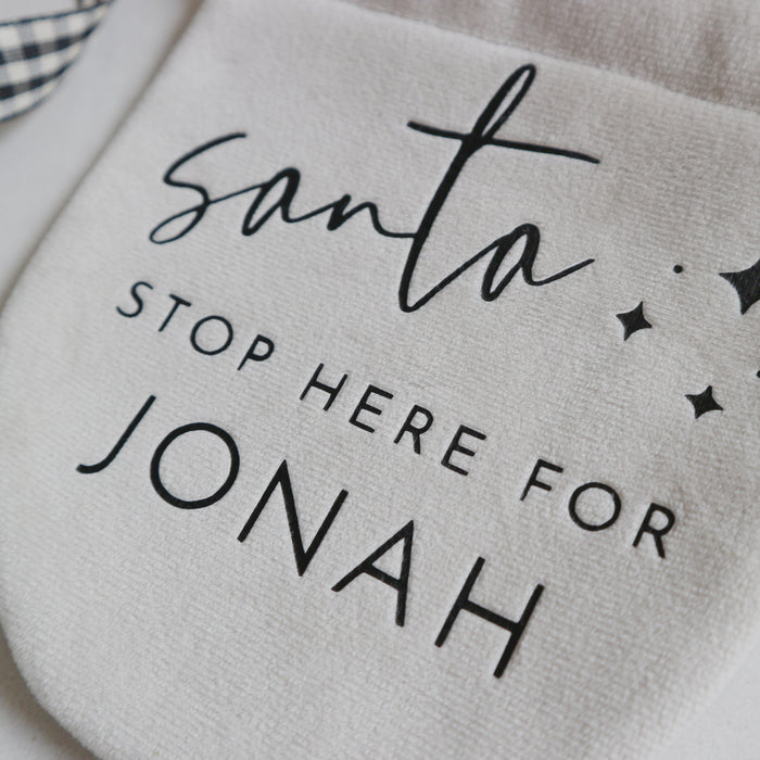 Personalised Santa stop here door hanger