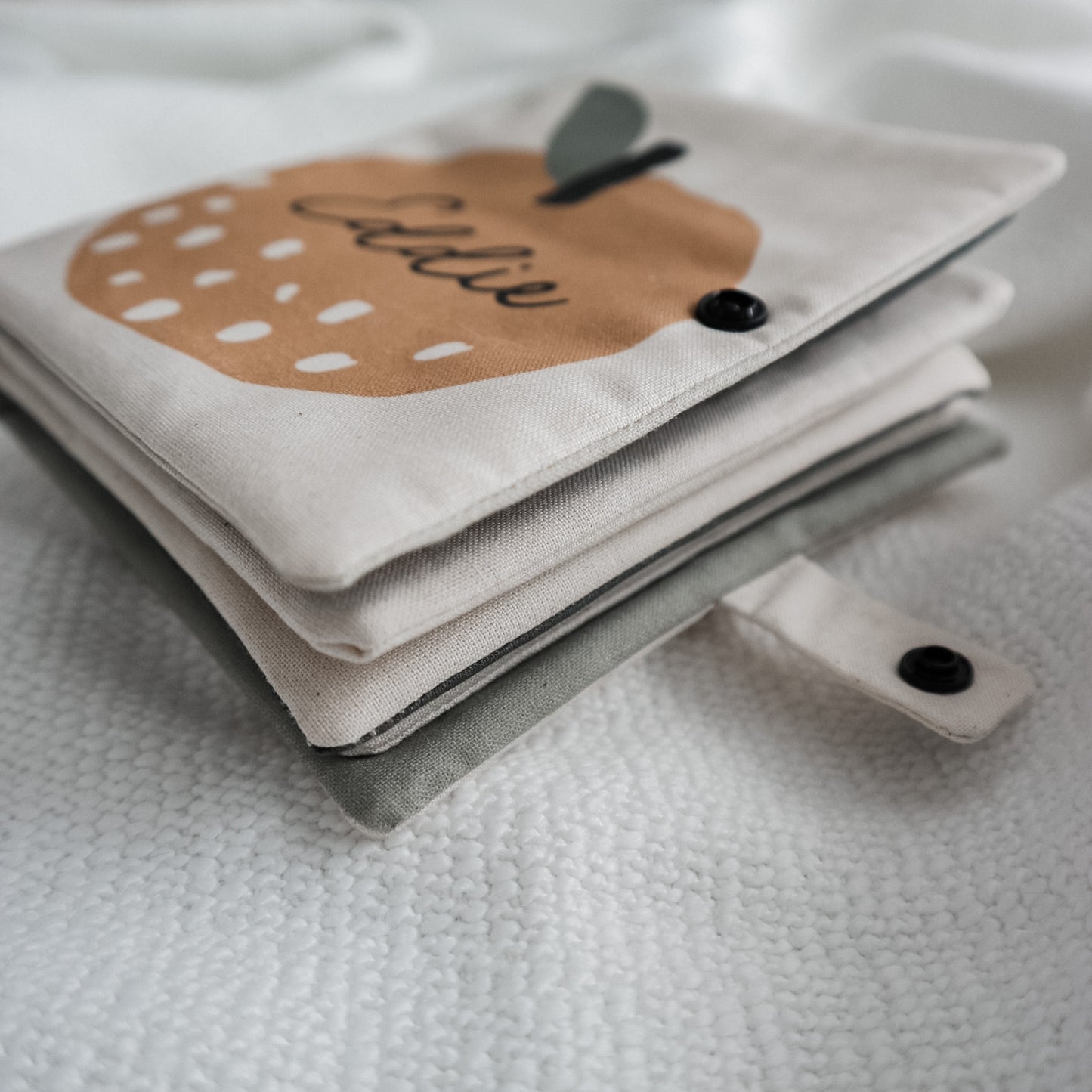 Personalised counting fruit soft crinkle baby book