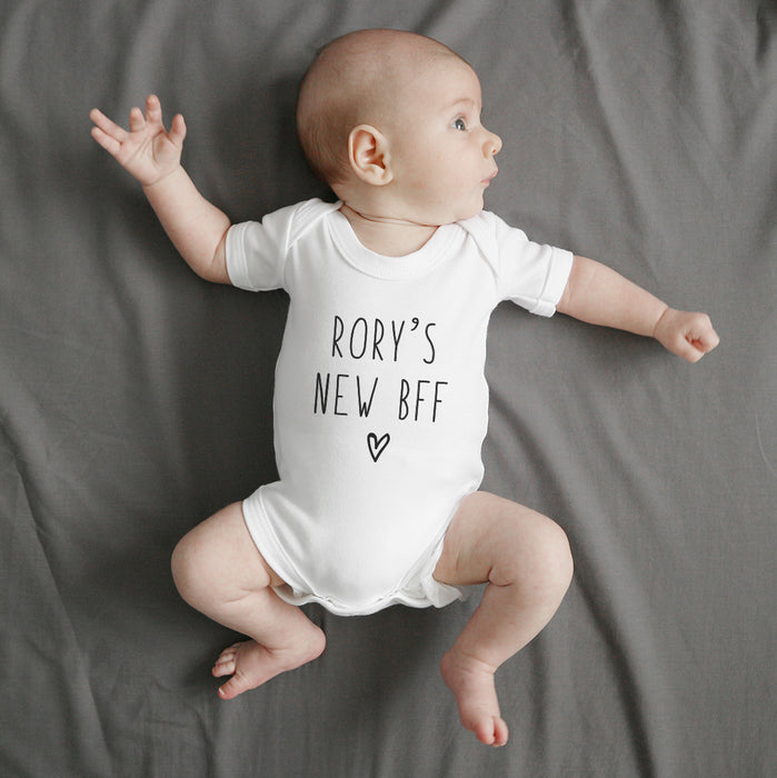 Personalised baby's new best friend short sleeve bodysuit Baby Paper and Wool
