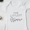 Personalised littlest baby name short sleeve bodysuit Baby Paper and Wool