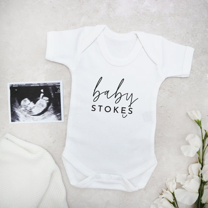 Personalised baby surname short sleeve bodysuit Baby Paper and Wool