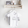 Personalised littlest baby name short sleeve bodysuit Baby Paper and Wool