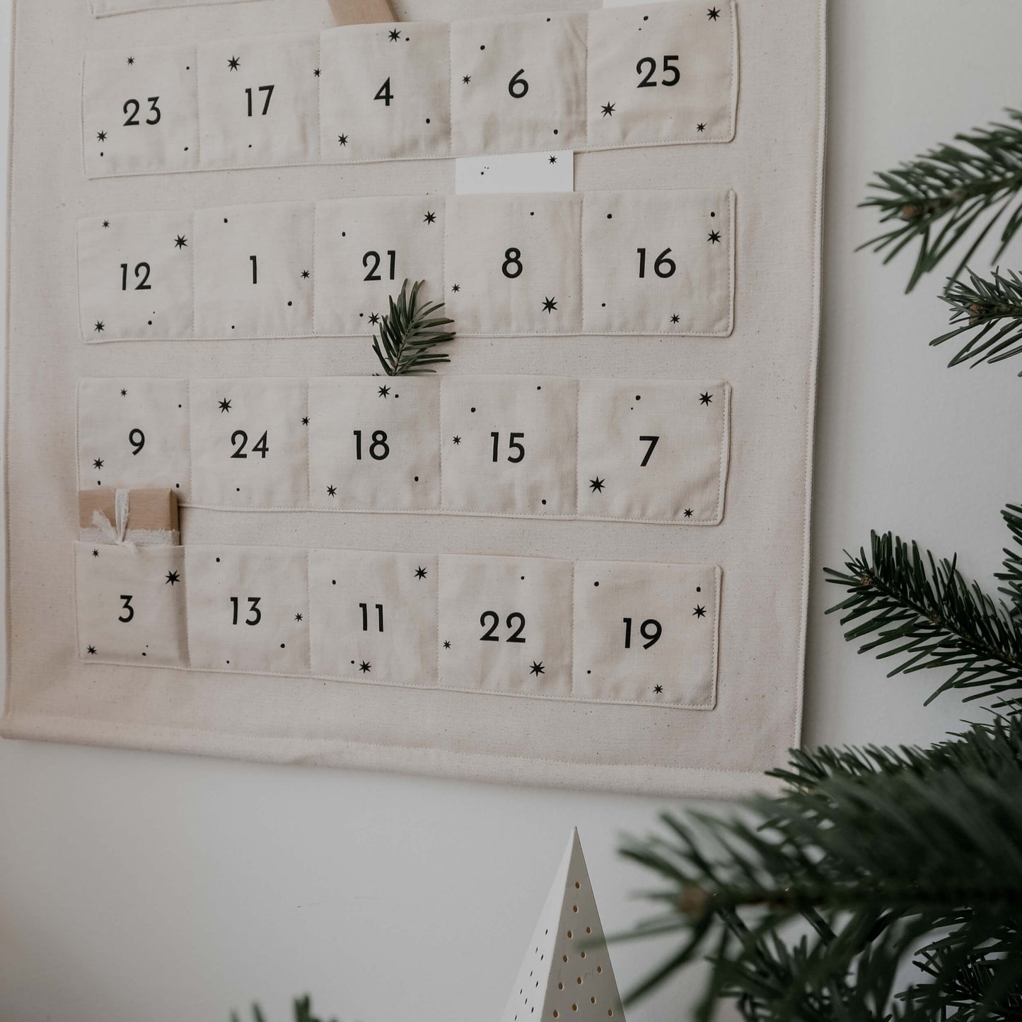 personalised fabric christmas advent calendar - paper and wool