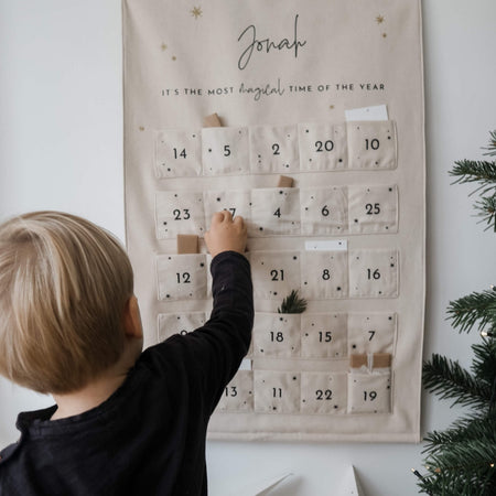 personalised fabric christmas advent calendar - paper and wool