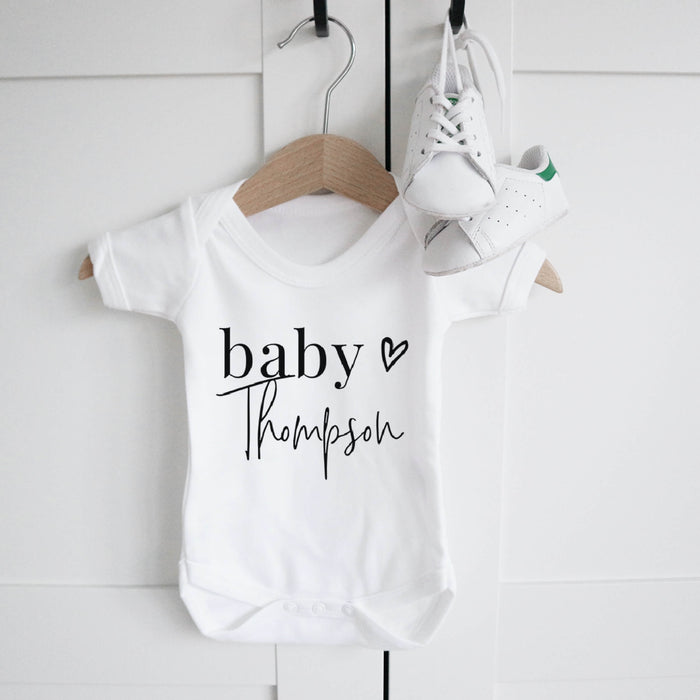 Personalised baby name short sleeve bodysuit