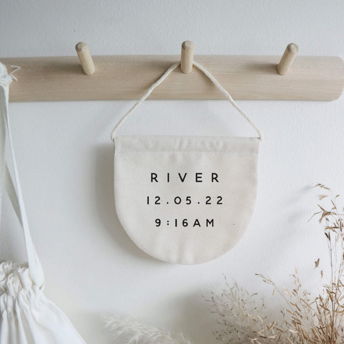 Personalised birth details nursery banner decoration