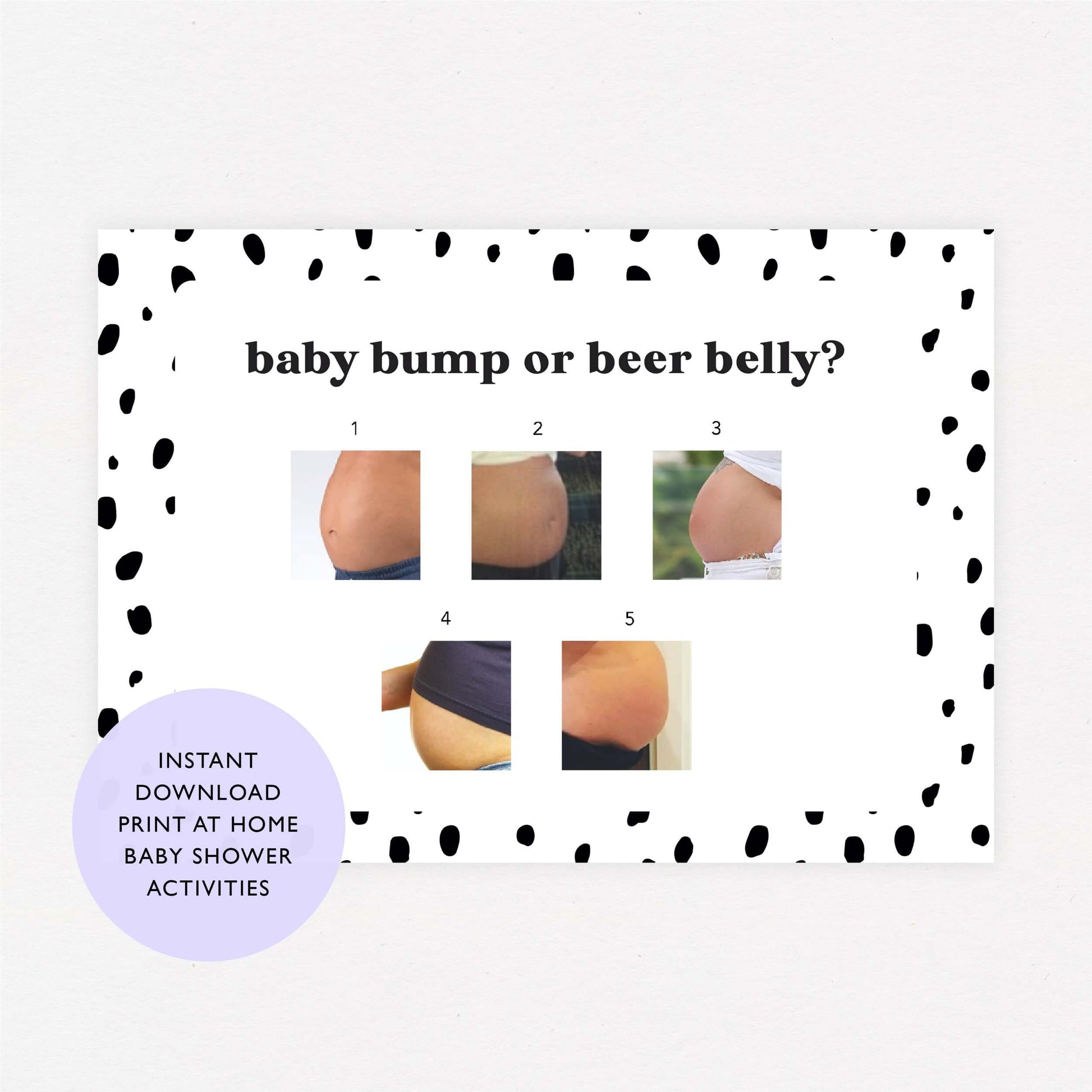 Baby shower game - paper and wool