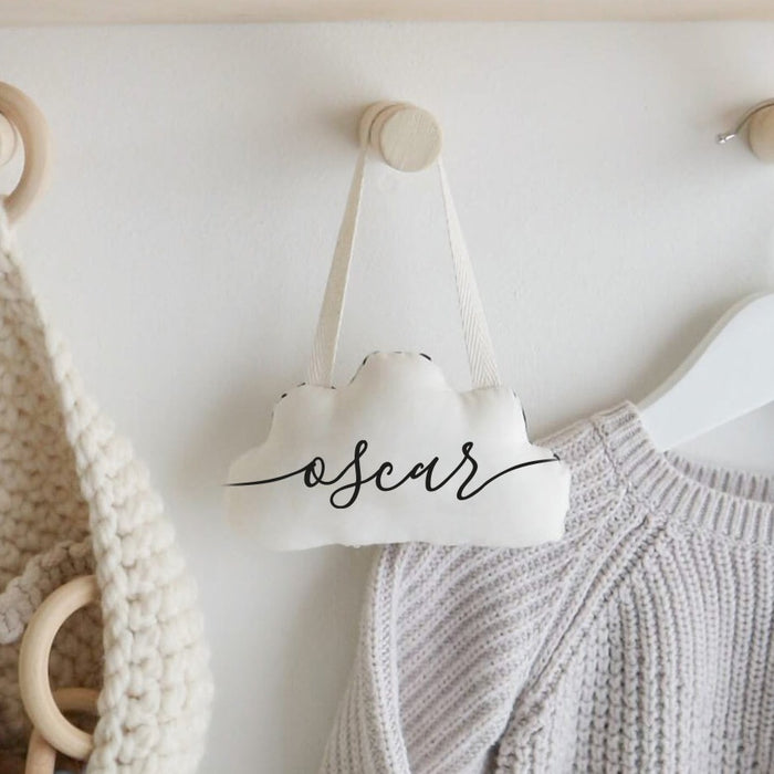Personalised cloud hanging nursery decoration
