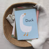 first word flashcards - paper and wool