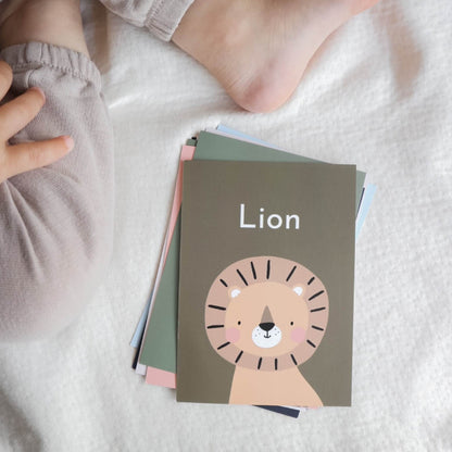 first word flashcards - paper and wool