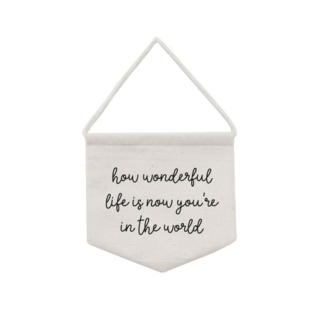 nursery banner decoration - paper and wool