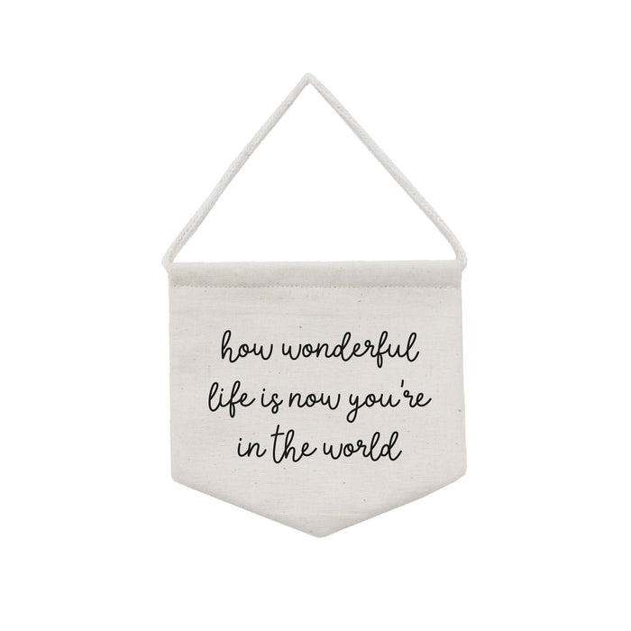 nursery banner decoration - paper and wool