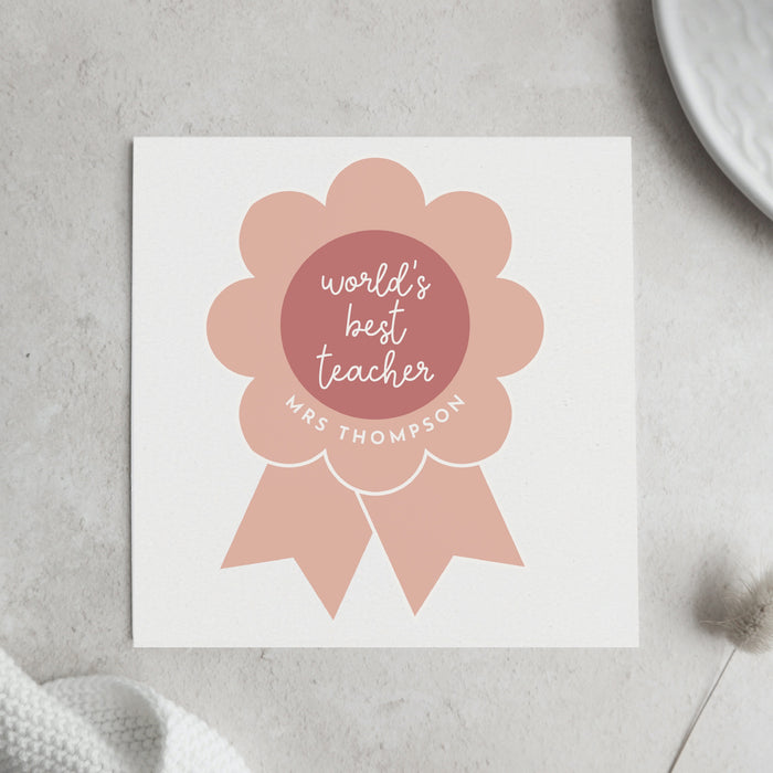 Teacher thank you card - paper and wool