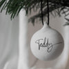 personalised ceramic Christmas bauble - paper and wool