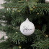 personalised ceramic Christmas bauble - paper and wool