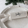 personalised christmas crackers - paper and wool