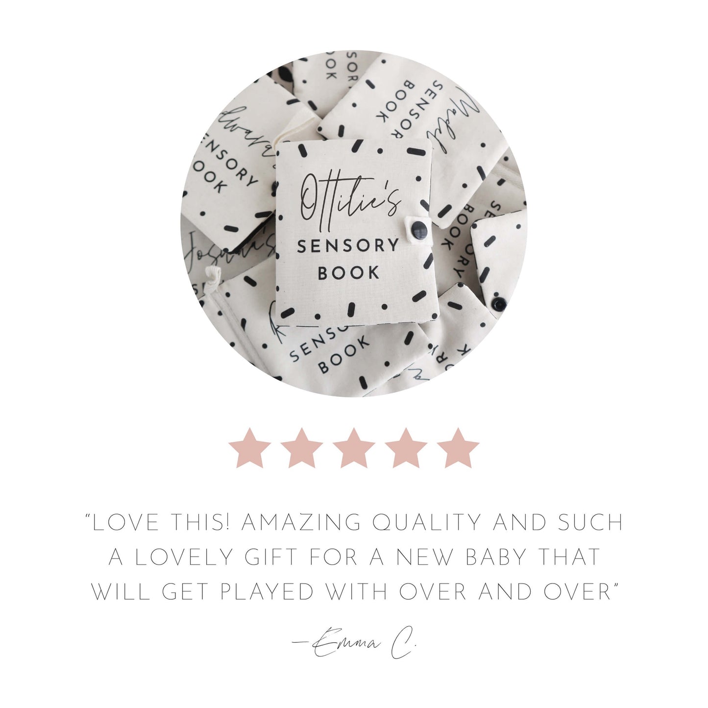 Personalised sensory soft crinkle baby book