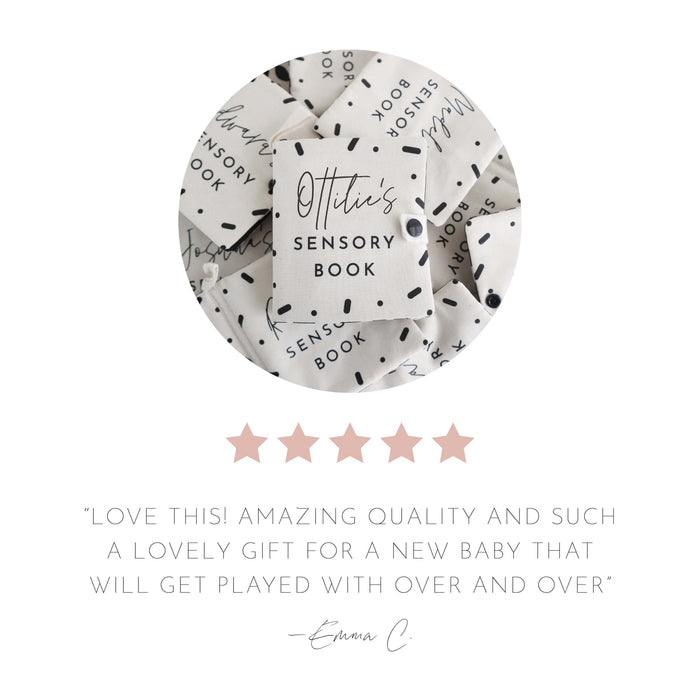 Personalised sensory soft crinkle baby book