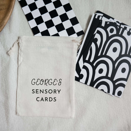 sensory flash cards - paper and wool