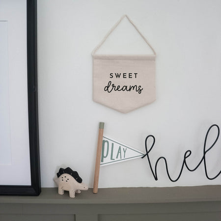nursery banner decoration - paper and wool