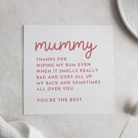 MUMMY mothers day card - paper and wool