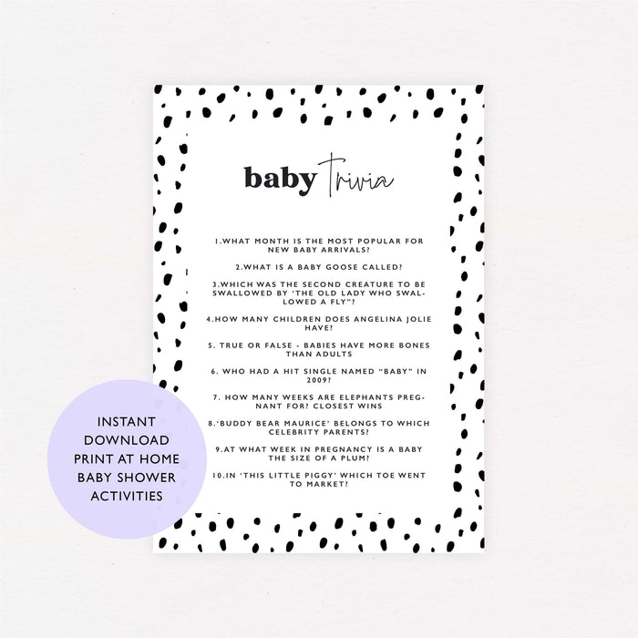 Baby shower games - paper and wool